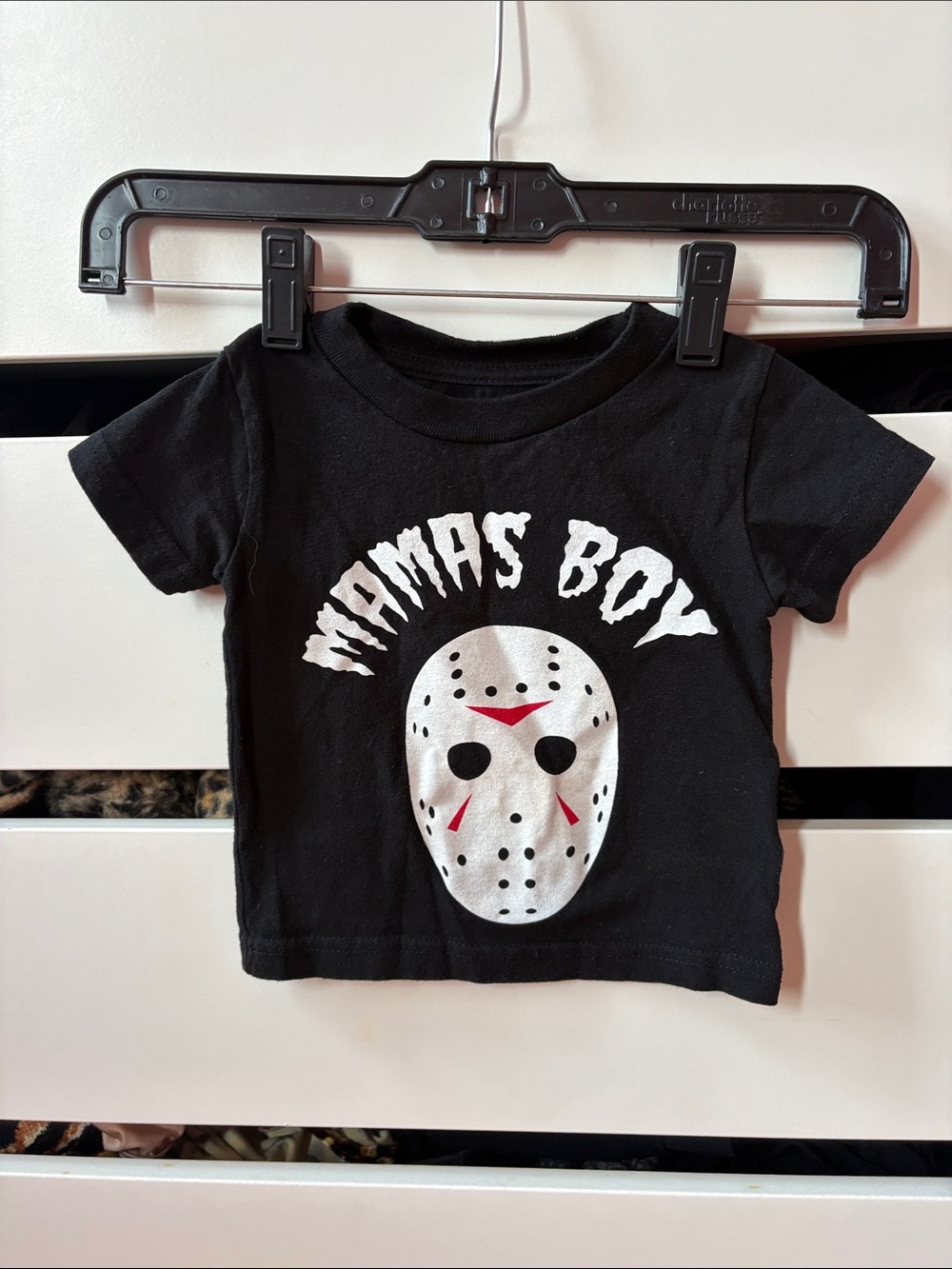 Toddler Friday the 13th Graphic Tee with 'Mama's Boy' Mask Design